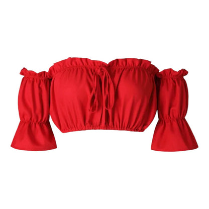 Shoulderless crop top