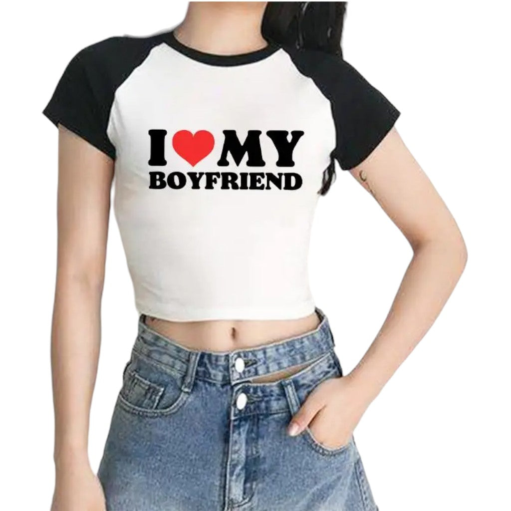 I love my boyfriend crop top