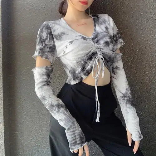 Crop top tie and dye