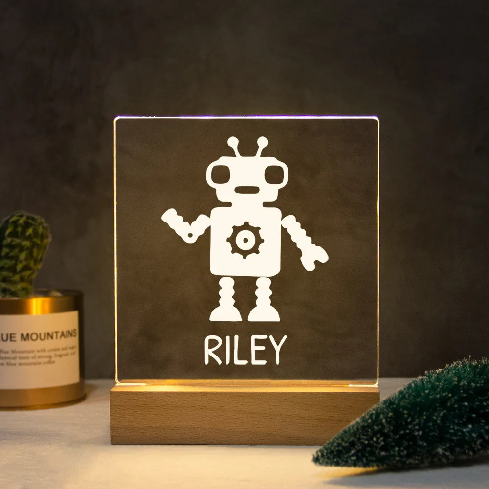 Lampe de Chevet Personnalisée Robot LED