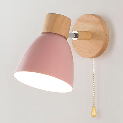 Suspension Murale Nordique Moderne en Bois avec Interrupteur à Tirette - Luminaires Élégants