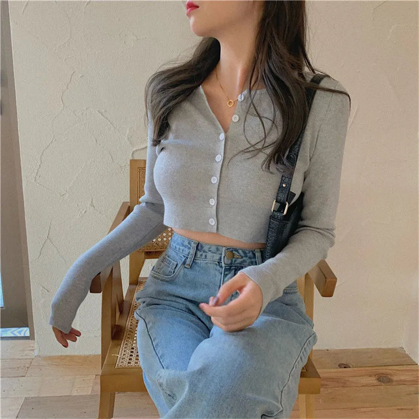 Cardigan crop top femme