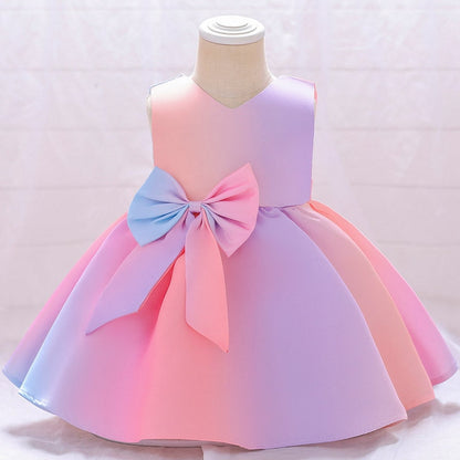 Ma robe Princesse - robe princesse bébé rose arc-en-ciel de fête