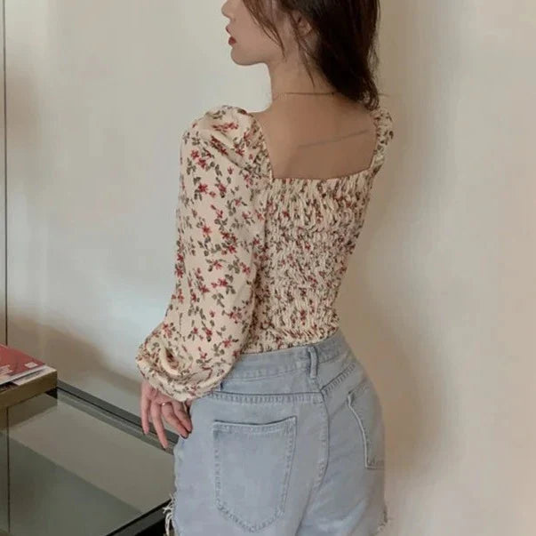 Crop top fleuri