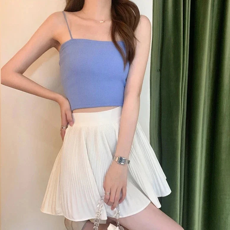 Crop top femme bretelle fine