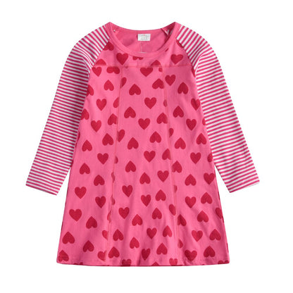 Robe Princesse Fille Cœurs Roses
