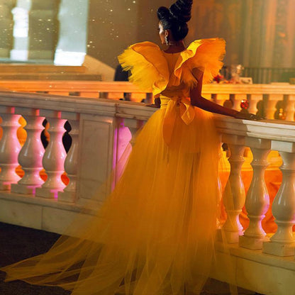 Robe Princesse Jaune en Tulle