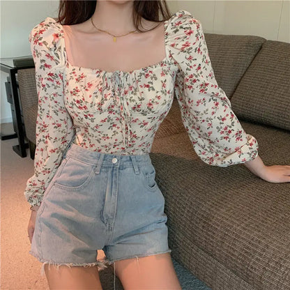 Crop top fleuri