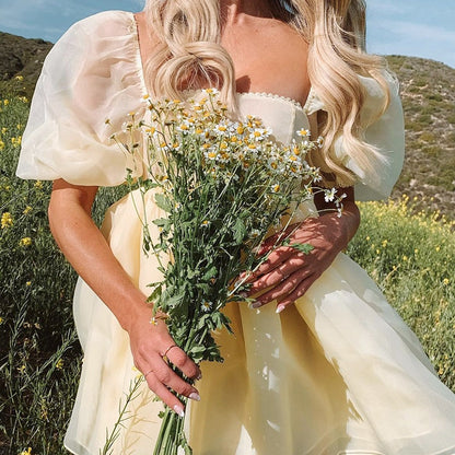 Robe Princesse Femme Jaune courte