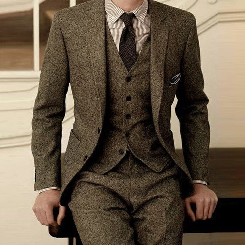 Costume tweed marron