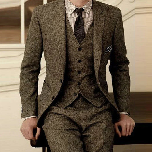 Costume tweed marron