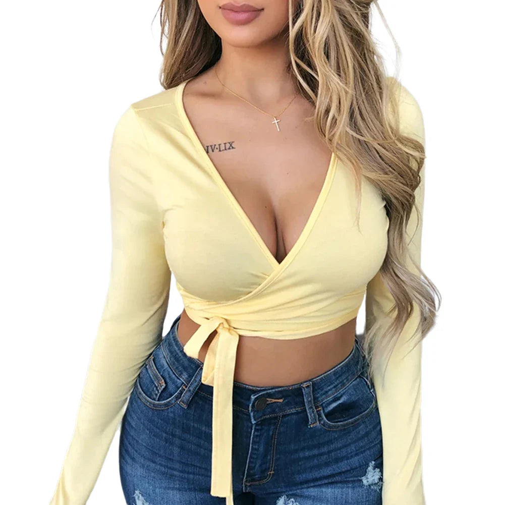 Col v crop top