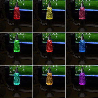 Lampe de Chevet Mini Fusée à Lave avec Paillettes LED