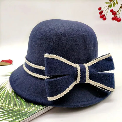 Chapeau Melon Cloche Femme Noeud Hiver - La Maison du Chapeau