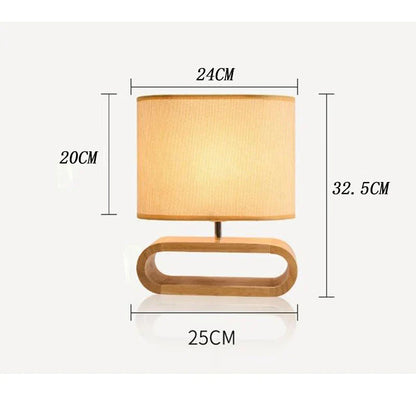 Lampe de chevet en Bois Nordique avec Tissu