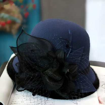 Chapeau Melon.Cloche Femme à Fleur