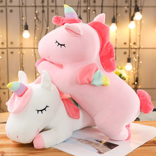 Coussin peluche licorne