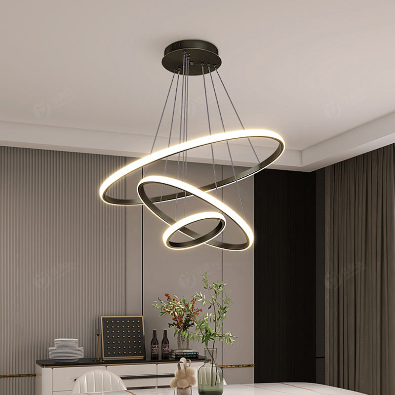 ArishaLight - Plafonnier Moderne avec 3 Anneaux Ajustables, Design Élégant et Fonctionnel