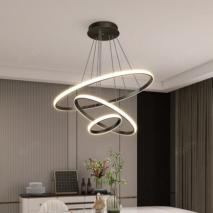 ArishaLight - Plafonnier Moderne avec 3 Anneaux Ajustables, Design Élégant et Fonctionnel