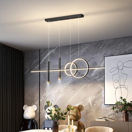 Lampe Moderne de Salle à Manger avec 3 Anneaux - Éclairage Ajustable Design Élégant