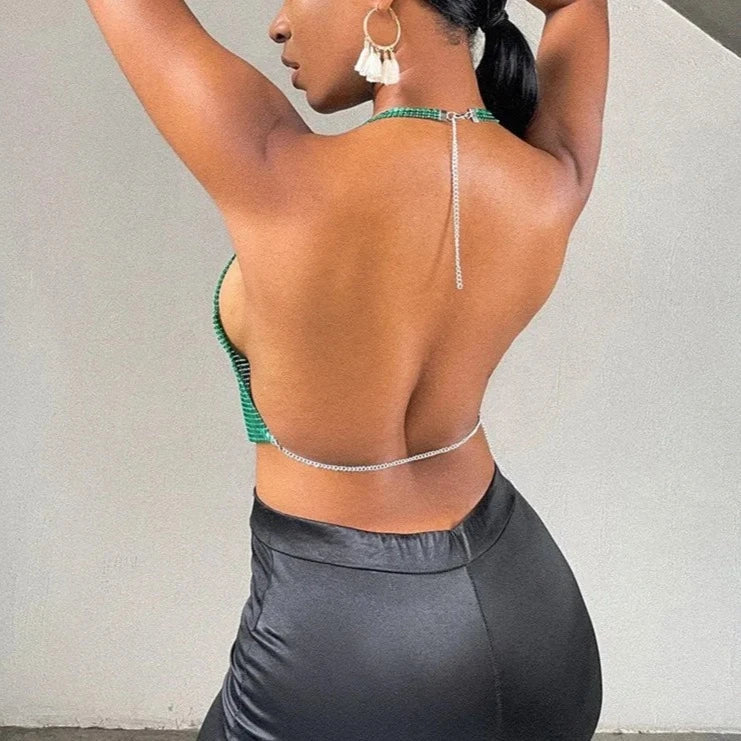 Crop top vert d'eau