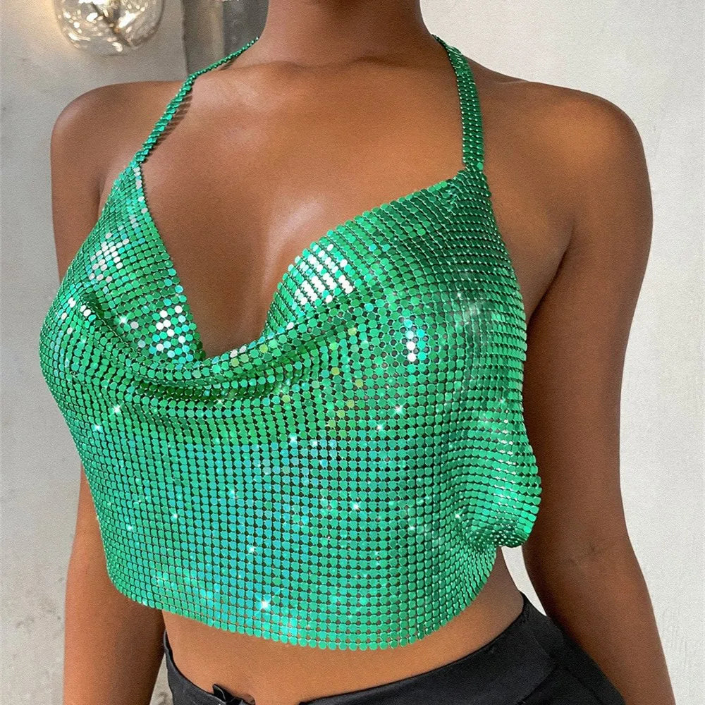 Crop top vert d'eau