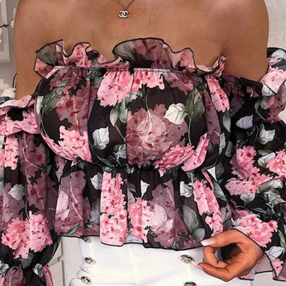 Crop top a volant