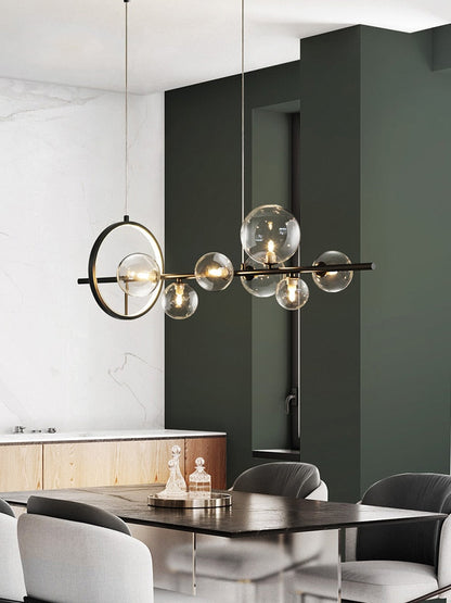 Chandelier Transparent en Verre - Design Unique en Forme de Bulles pour un Intérieur Moderne