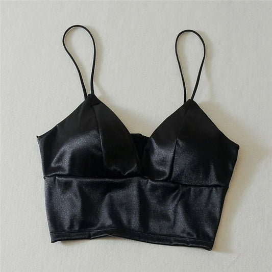 Crop top simili cuir