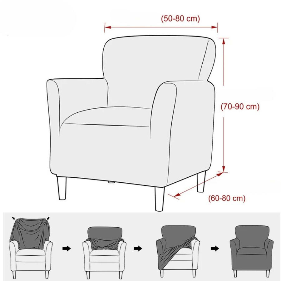 Housse Fauteuil Universelle Moderne avec Tissu en Grain de Maïs