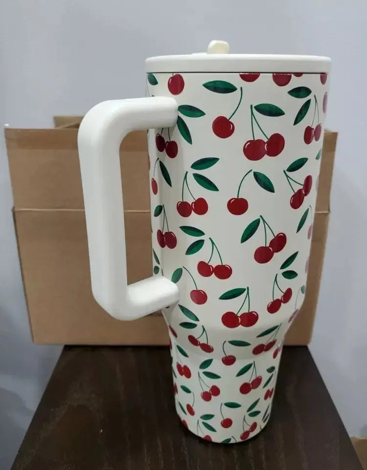 HydroJug cherry (Cerise) 40 oz avec Poignée et Paille Rétractable