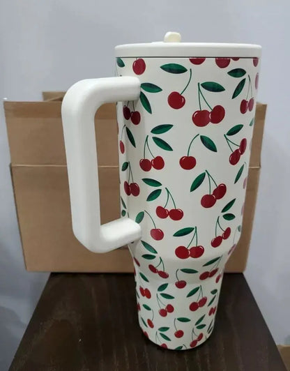HydroJug cherry (Cerise) 40 oz avec Poignée et Paille Rétractable