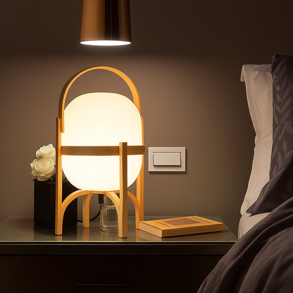 Lampe de chevet en Bois Japonaise