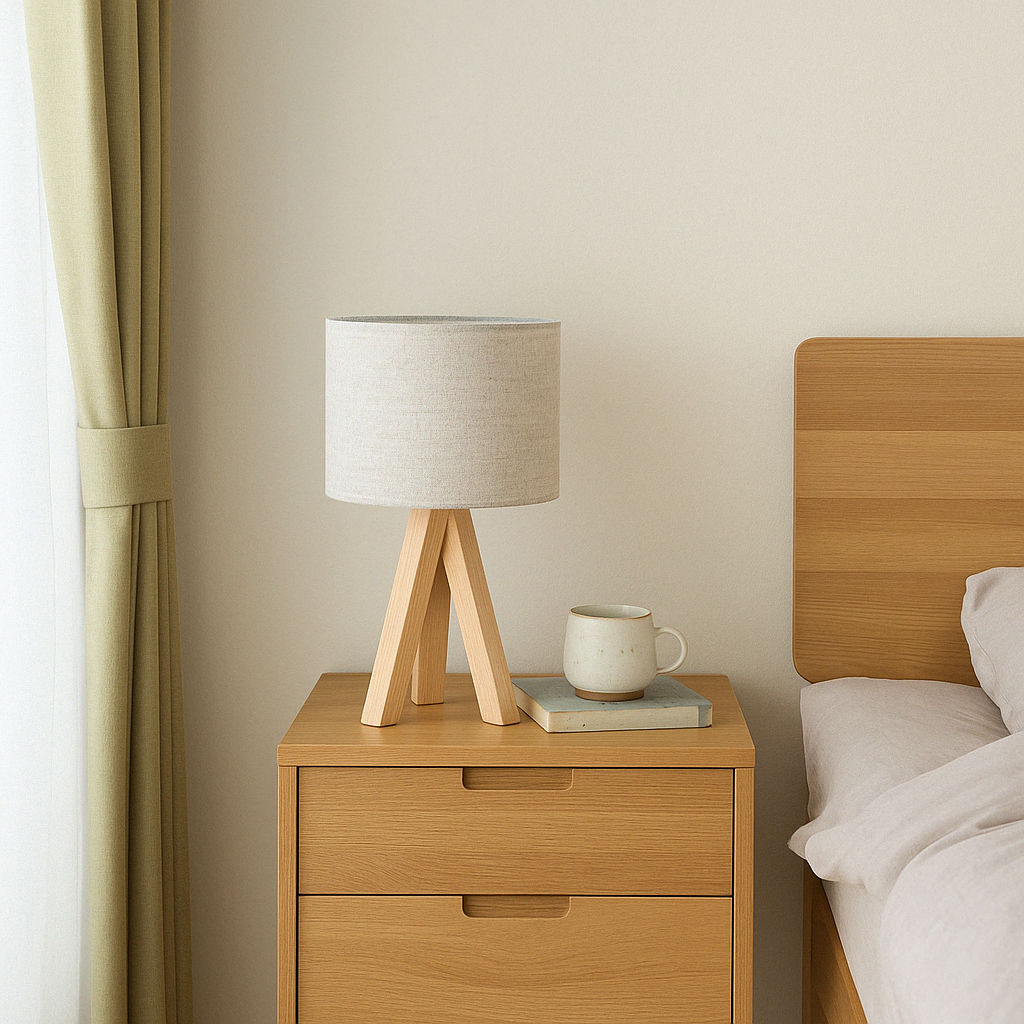 Lampe de Chevet Nordique en Bois Élégant