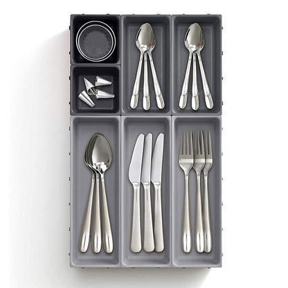Range couverts à compartiments détachables et modulables en plastique