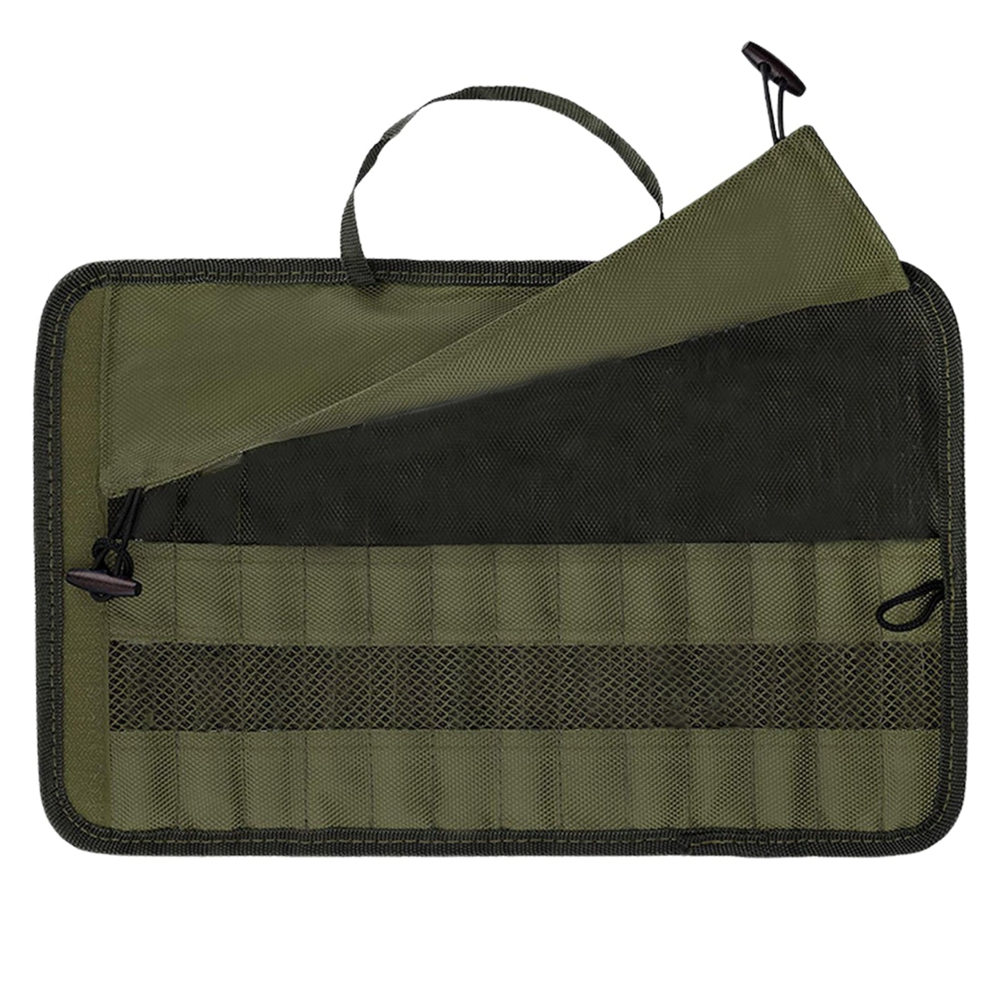 Range couverts portable vert en polyester