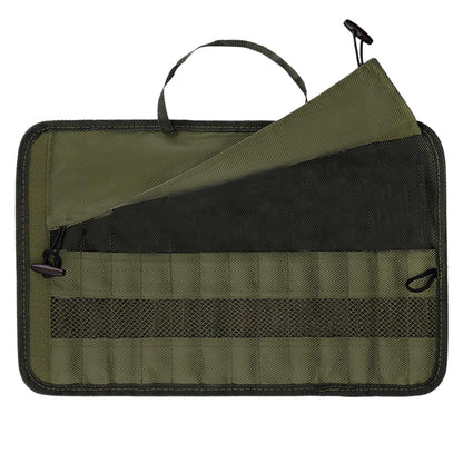 Range couverts portable vert en polyester