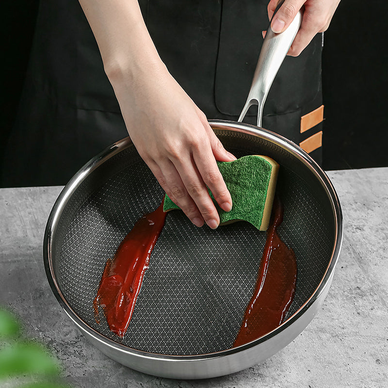 Sauteuse avec texture en forme de ruche en acier inoxydable