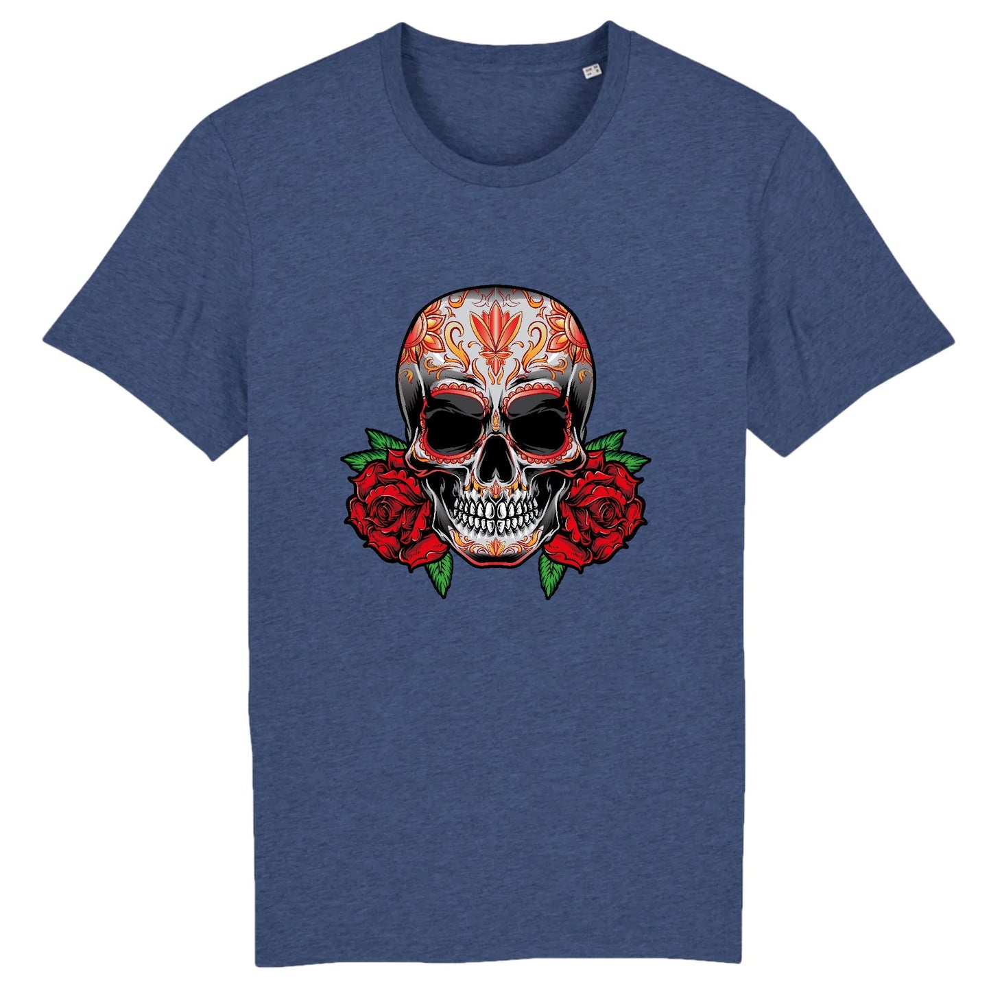 T shirt tete de mort mexicaine Rose Flamme