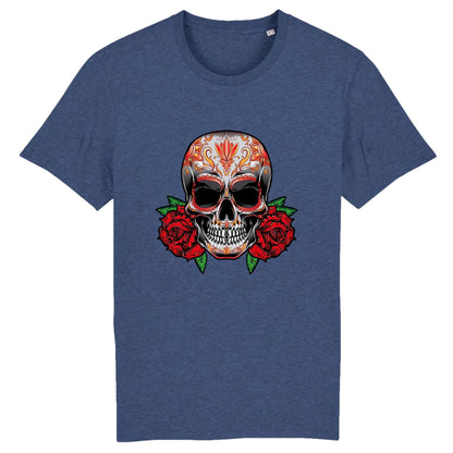 T shirt tete de mort mexicaine Rose Flamme
