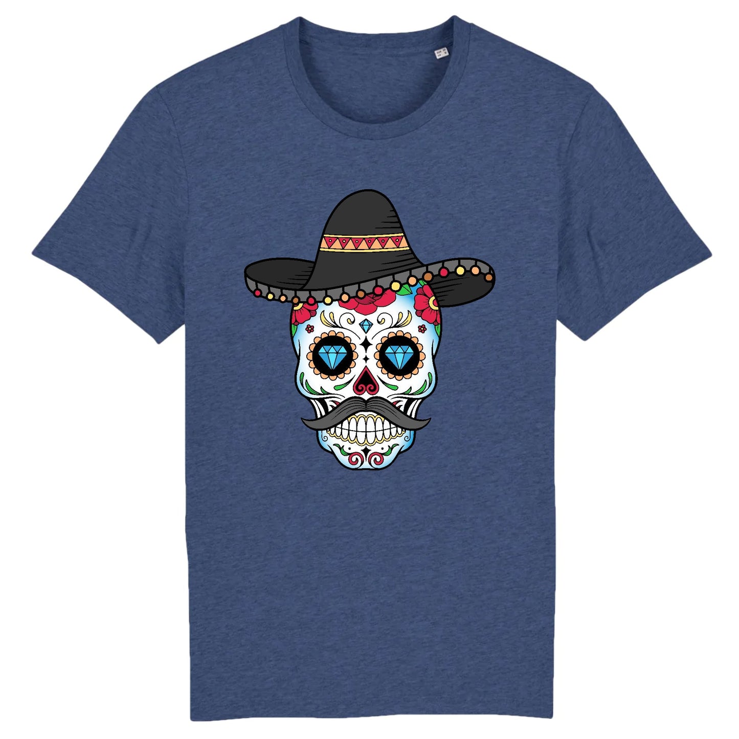 T shirt tete de mort mexicaine cow-boy