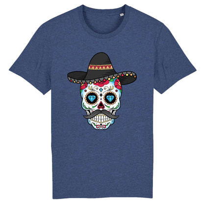 T shirt tete de mort mexicaine cow-boy