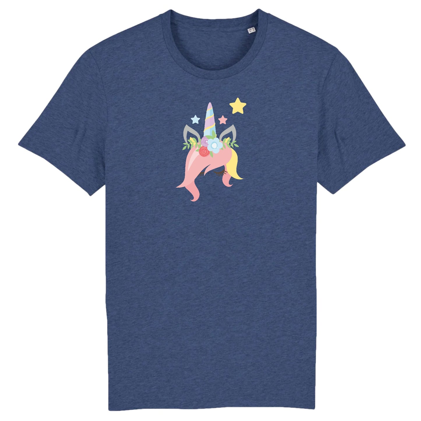 T shirt Unisex Licorne avec des fleurs sur la tête