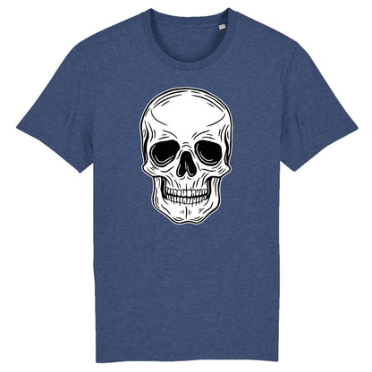 T shirt tête de mort blanche