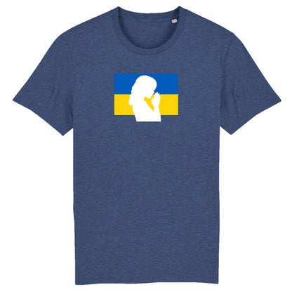 T shirt Unisex Ukraine Silhouette de Femme en Prière