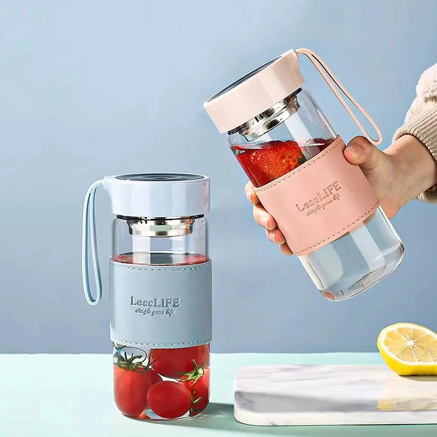 Bouteille en Verre de Style Japonais avec Infuseur à Thé LessLIFE