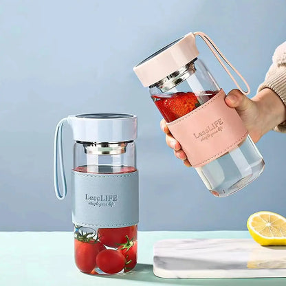 Bouteille en Verre de Style Japonais avec Infuseur à Thé LessLIFE