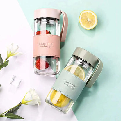 Bouteille en Verre de Style Japonais avec Infuseur à Thé LessLIFE