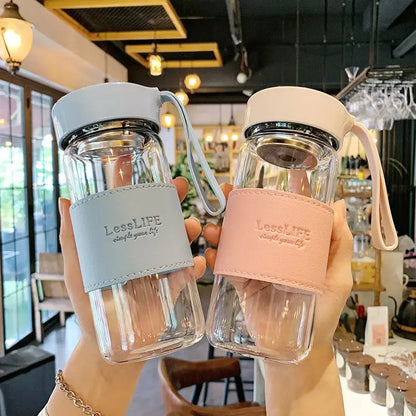 Bouteille en Verre de Style Japonais avec Infuseur à Thé LessLIFE