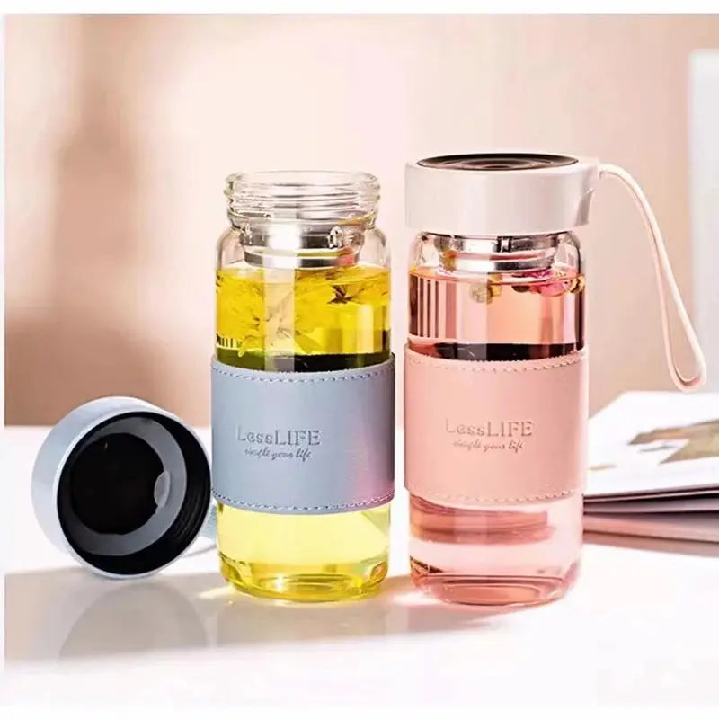 Bouteille en Verre de Style Japonais avec Infuseur à Thé LessLIFE